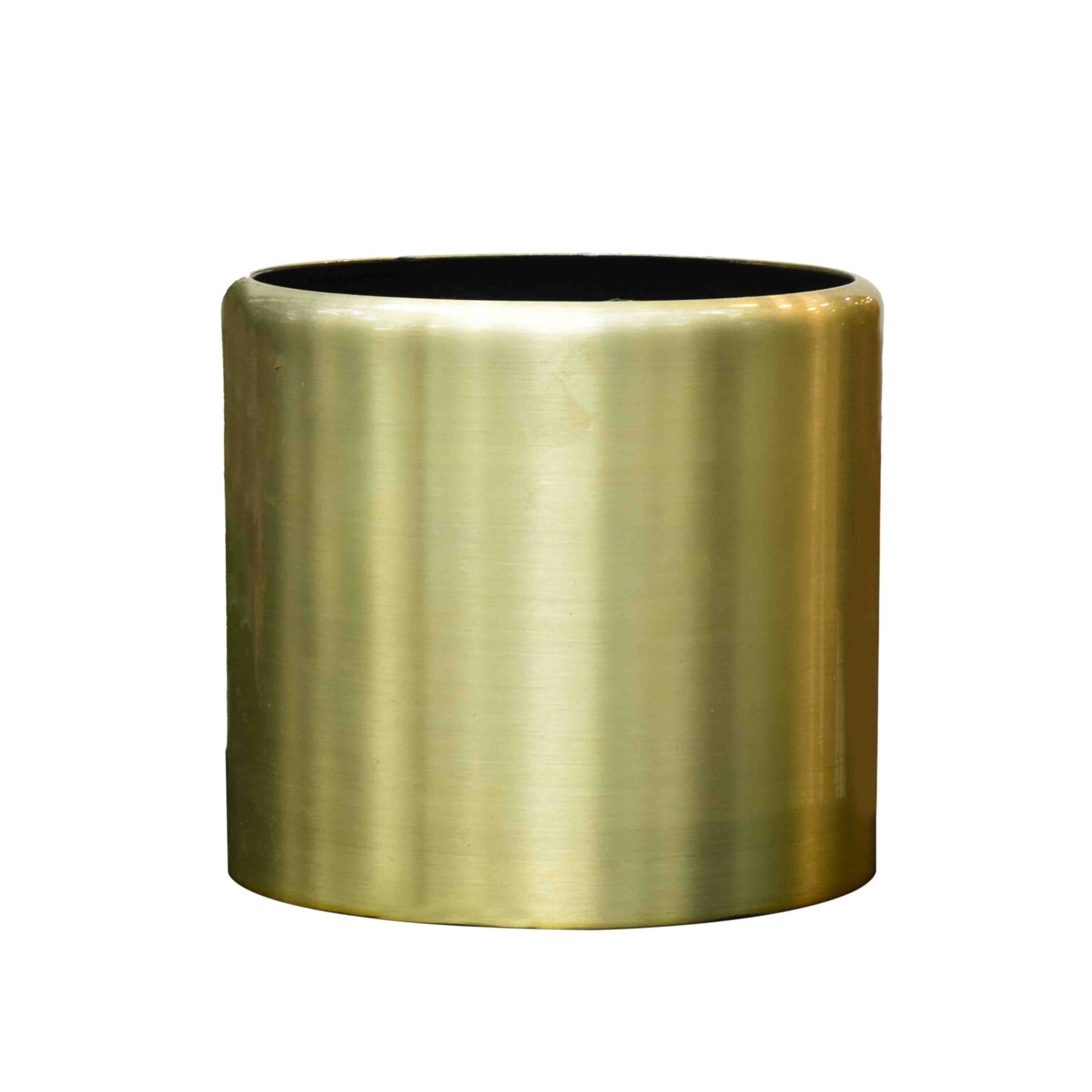 Golden Cylinder Metal Planter Pot