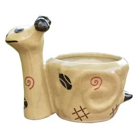 snail design ceramic plant pot / planter