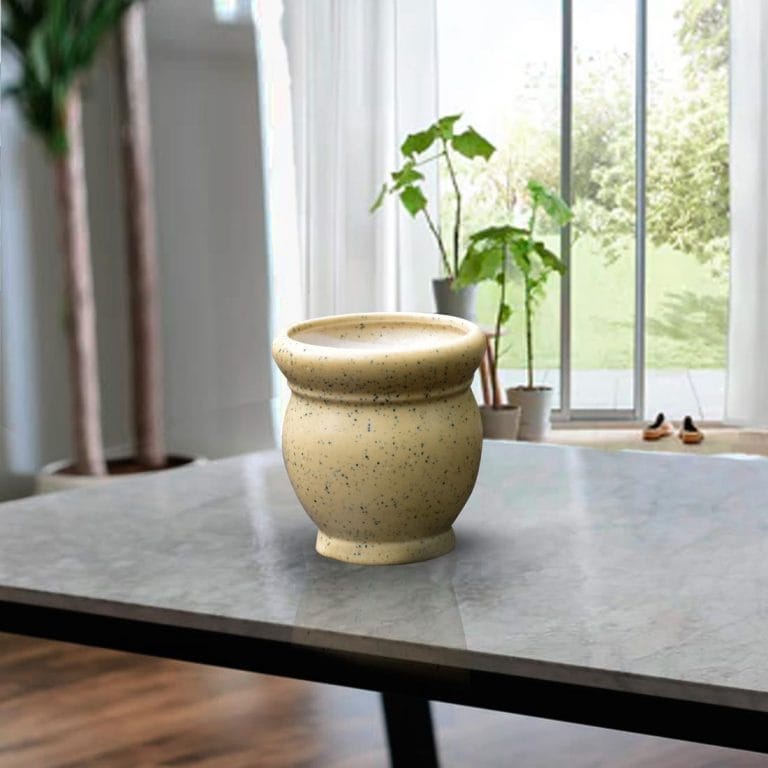 Yellow Doted Ceramic Pot Buy Online Trivandrum Gardentech